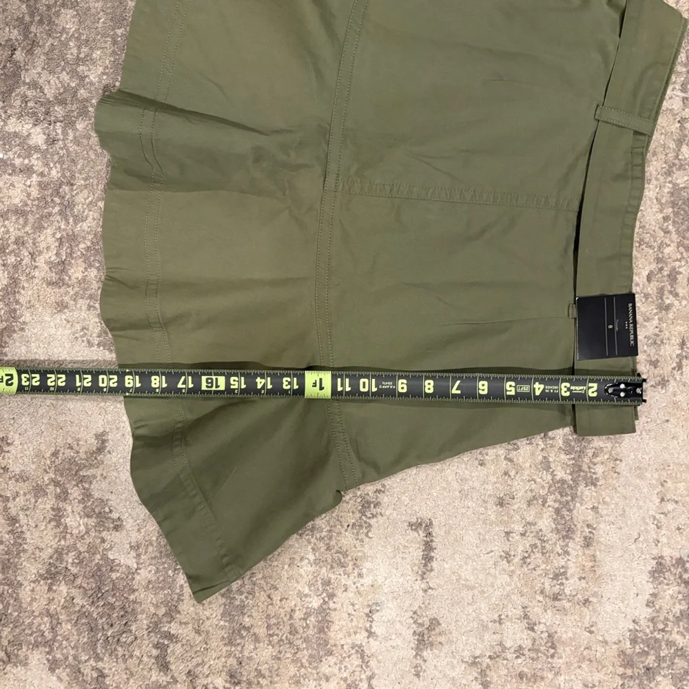 NWT Banana Republic Tie Waist Green Womens Button Up Ruffled Skirt